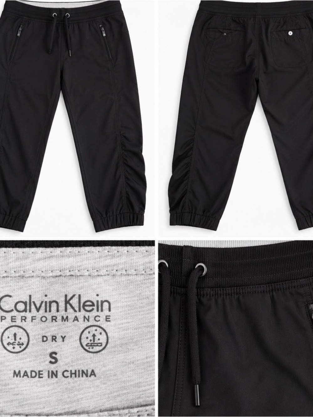 Calvin Klein Kids Black Drawstring Performance Joggers